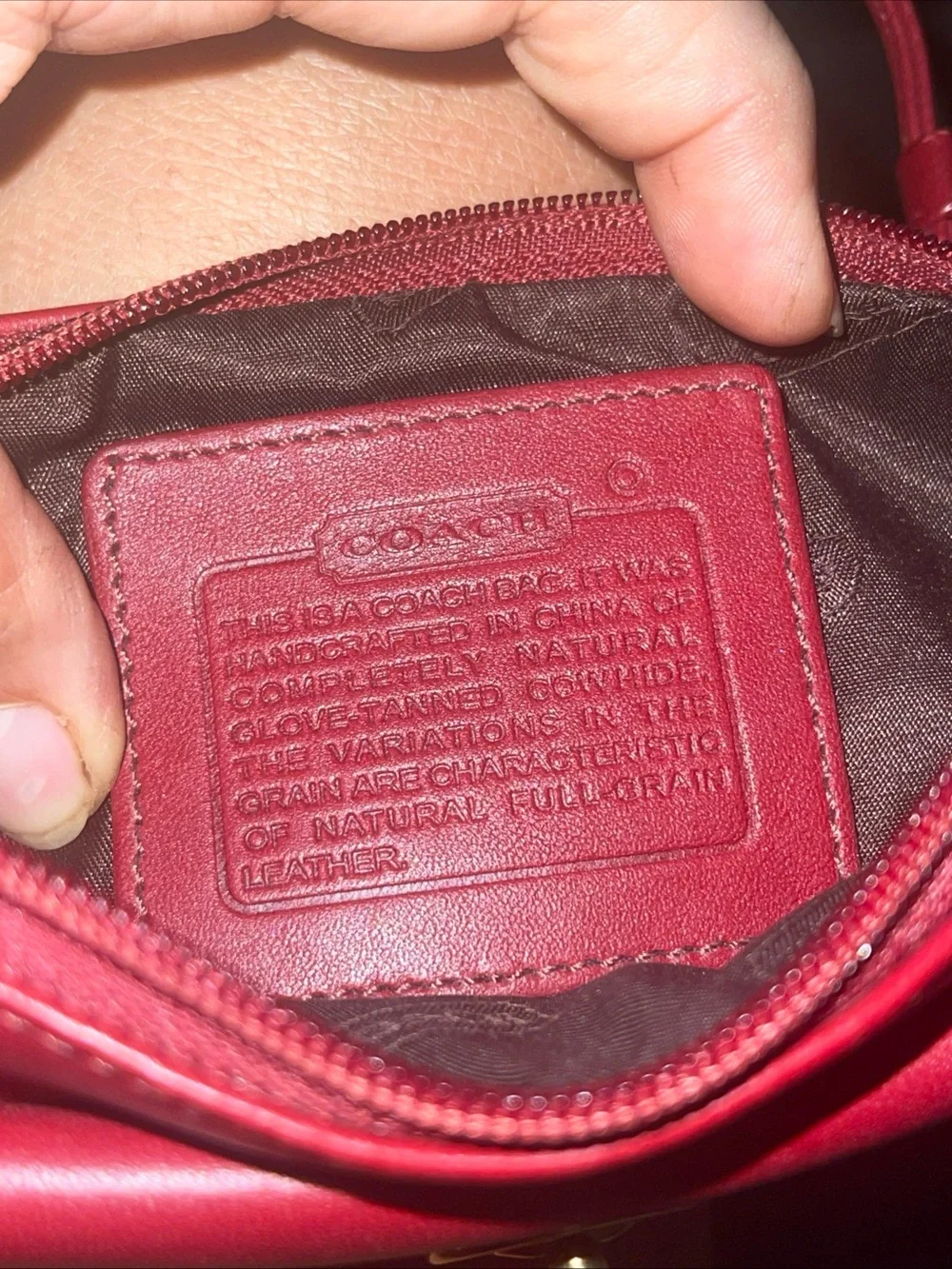 Coach Burgundy Leather Wristlet Clutch with Turn-Lock